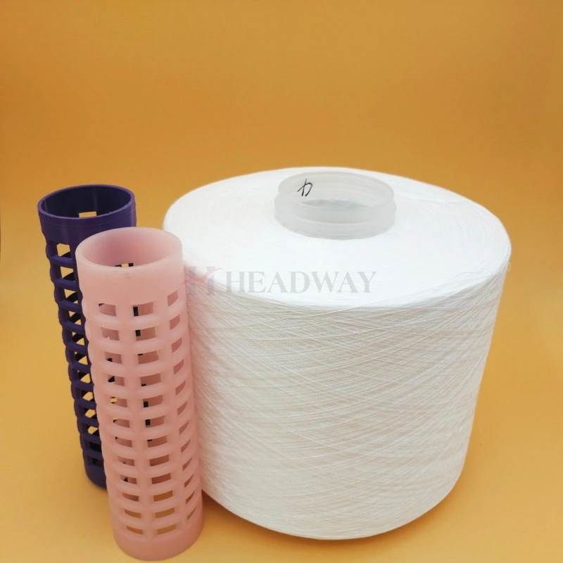 Raw White 20s 40s 60s Polyester Spun Yarn / 100 Polyester Virgin Yarn / Polyester Sewing Thread