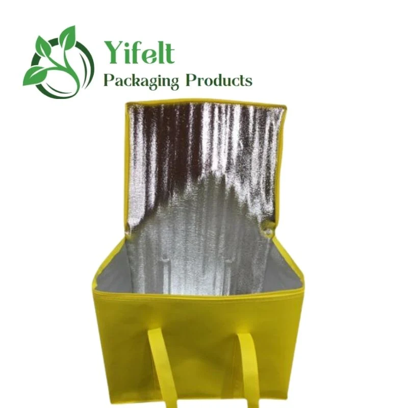 Factoey Wholesale Foldable Non-Woven Aluminum Foil Insulation Lunch Tote Picnic Bento Cooler Bag