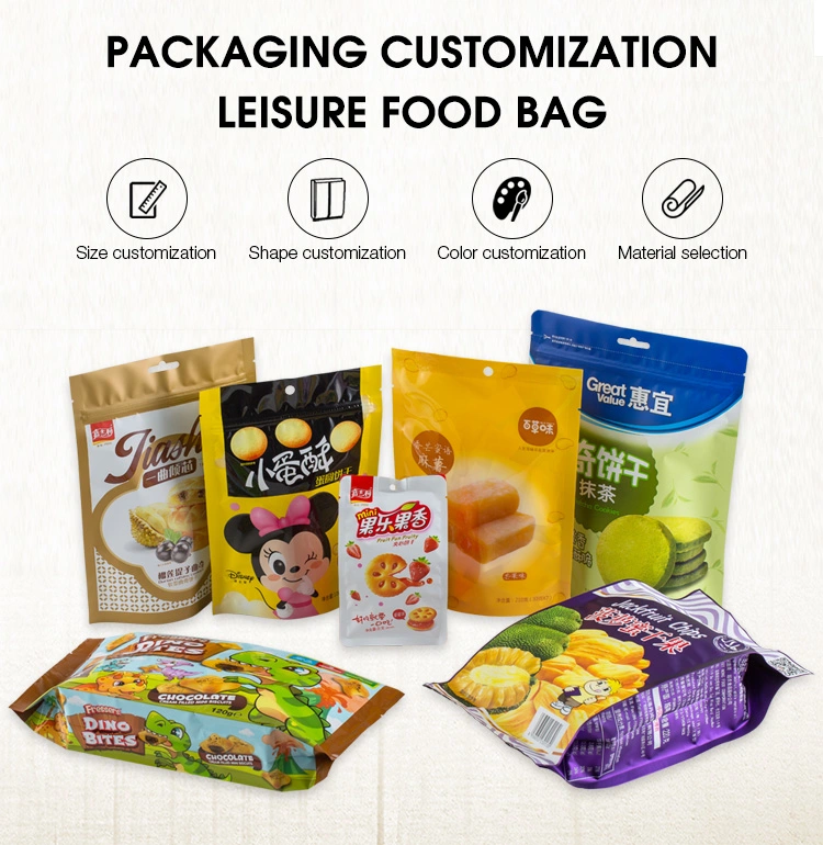 Chinese Supplier Plastic Laminated Heat Seal Snack Bar Sachet Cookie Food Packaging Pouch