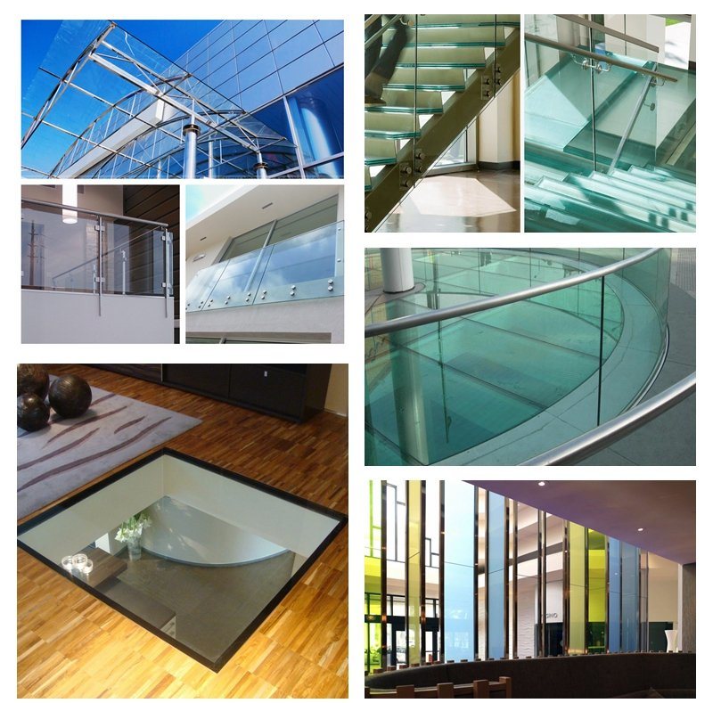 Colored Laminated Glass for Windows, Laminated Glass Balustrade, Laminated Glass Wall
