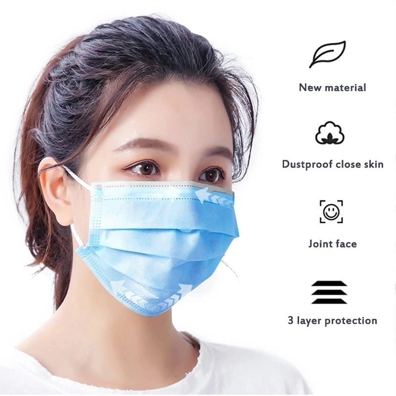 Disposable 3 Ply Face Mask Chinese Mask Manufacturer Supplies High Quality Non-Woven