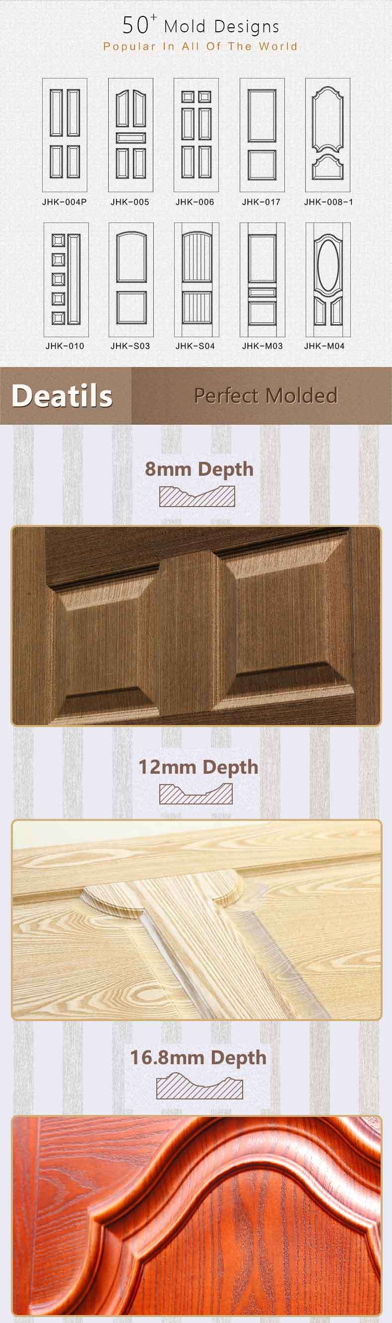 Jhk Composite Natural Teak Building Material Wood Veneer Door