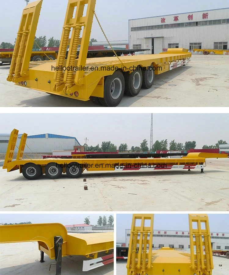 Made in China Tri Axle 60 Ton Low Bed Truck Semi Trailer Made in China
