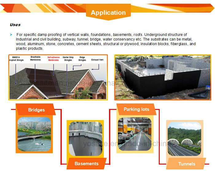 Cold application Wet-laid Polyester Reinforced Modified Bitumen Waterproof Membrane