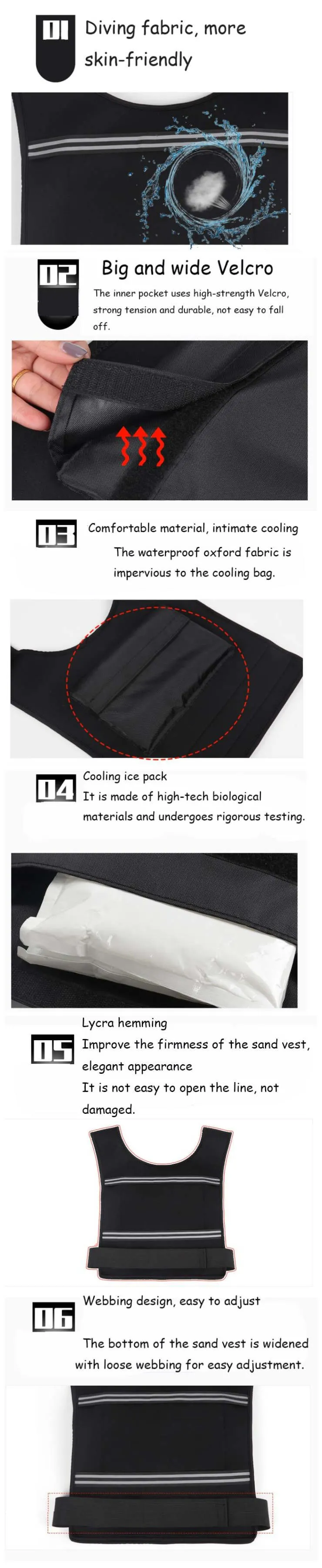 Sports Equipment Ice Cooling Vest Temperature Adjustment Workout Equipment Bodycool Vest Lightweight