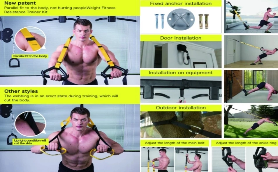 Bodyweight Resistance System Full Body Workouts Gym Equipment Training Straps Trx Custom All in One