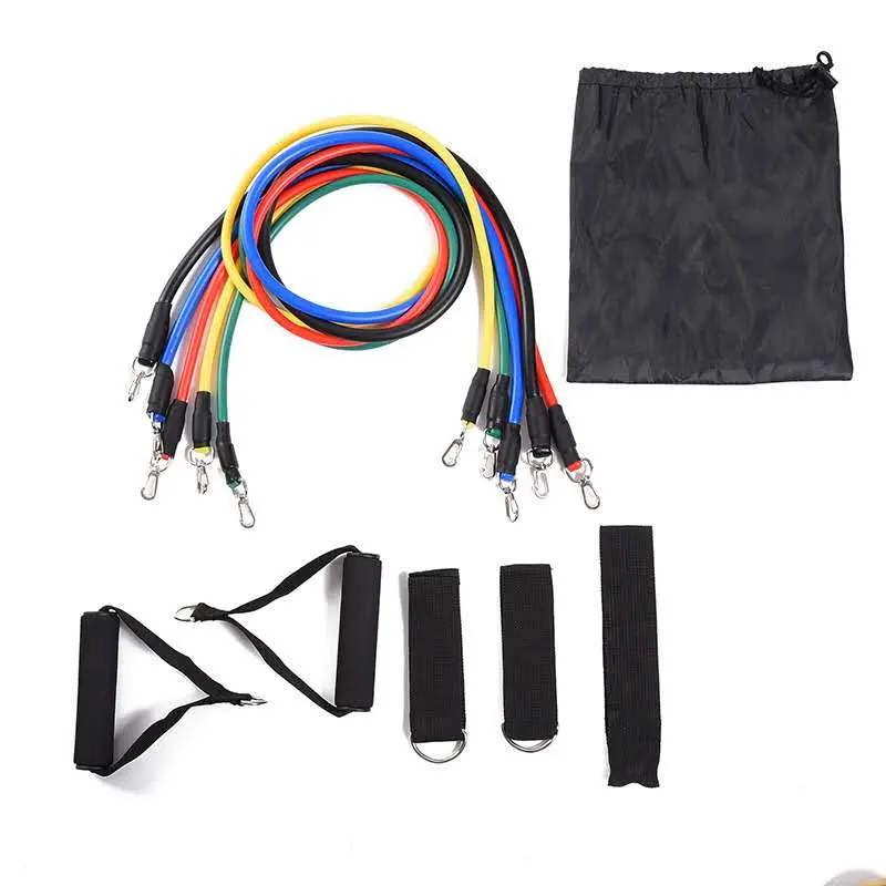 11PCS/Set Pull Rope Latex Tube Fitness Exercises Resistance Bands for Gym Home