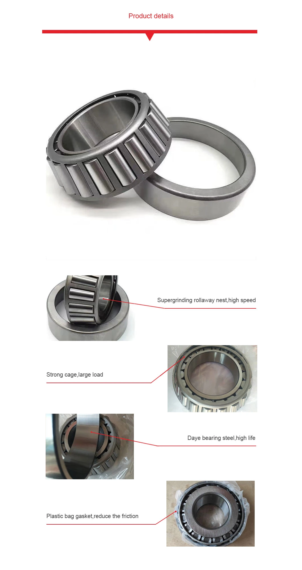 Taper Roller Bearing Double Row/Single Row Separated Special Size/Standard Size National Standard