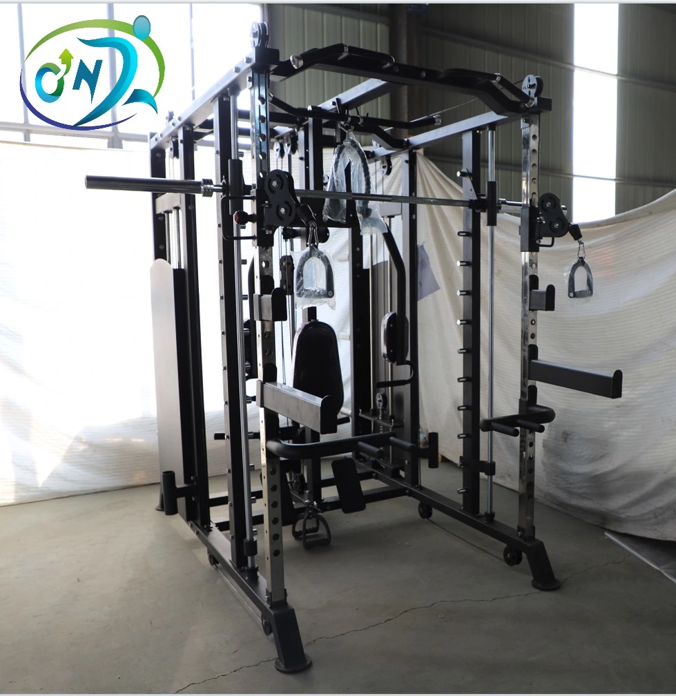 Ont-R48 New Design 4 in 1 Steel Stack Multi Functional Trainer Smith Machine Squat Rack Gym Equipment