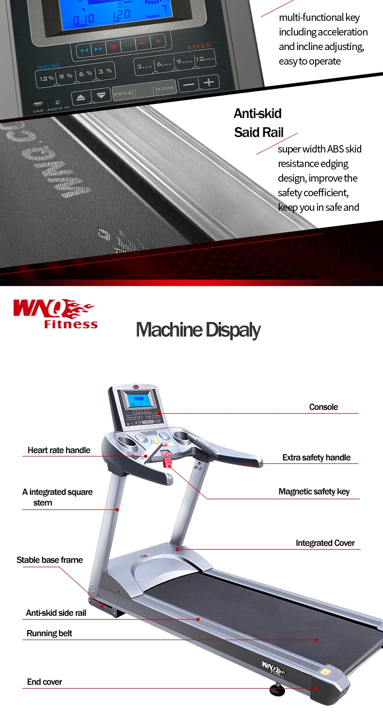 F1-7000f Semi-Commercial Use Electric Motorized Fitness Treadmill Machine