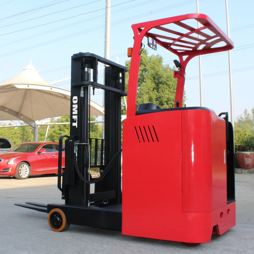 New 1.5 T 1.5 Ton Electric Seated Reach Stacker Battery Pallet Seated Reach Stacker Truck for Sale