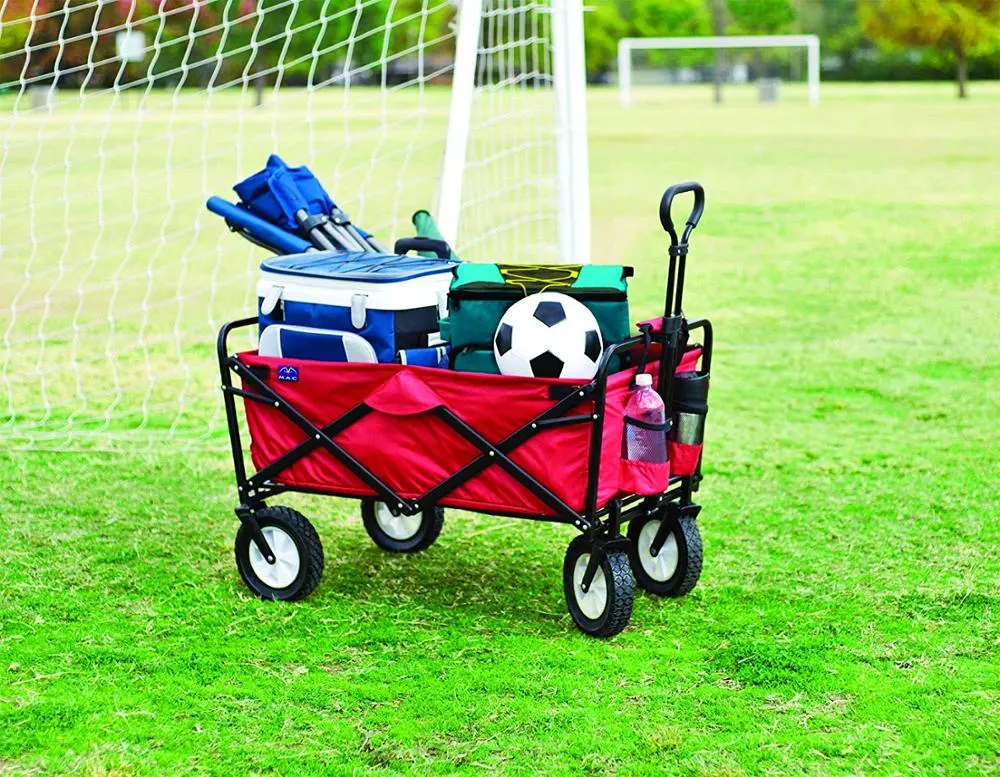 Collapsible Folding Outdoor Utility Bench Wagon Heavy Duty Garden Cart with Wheel Tc0057