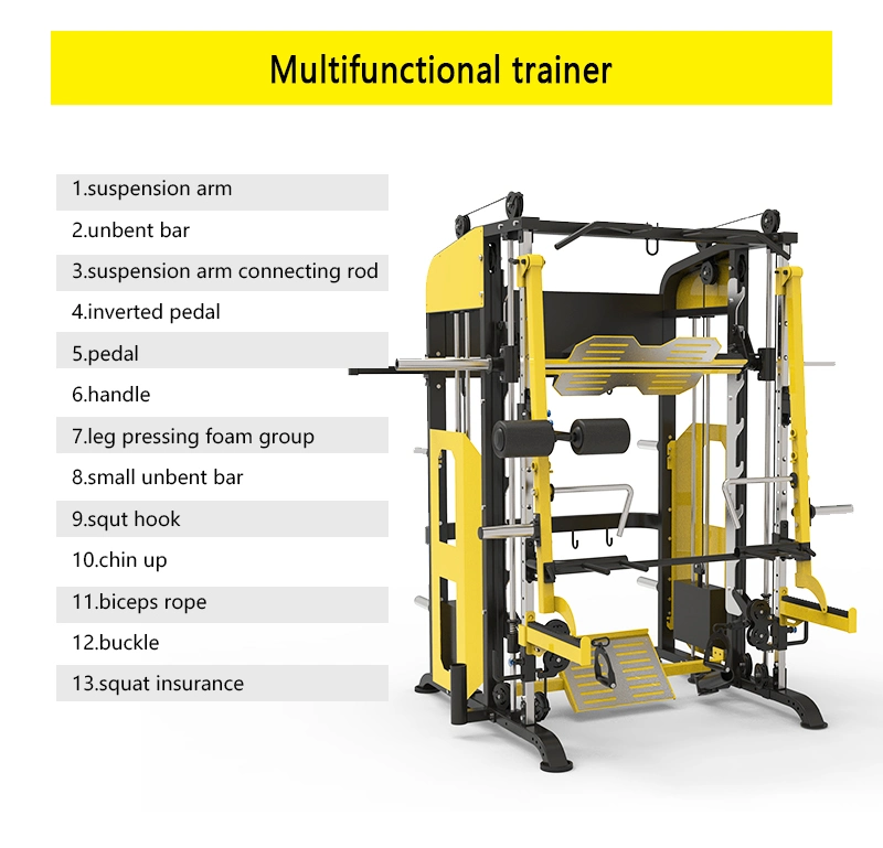 Home Use Gym Equipment Multi Functional Trainer Jammer Arm System Squat Power Rack Smith Machine