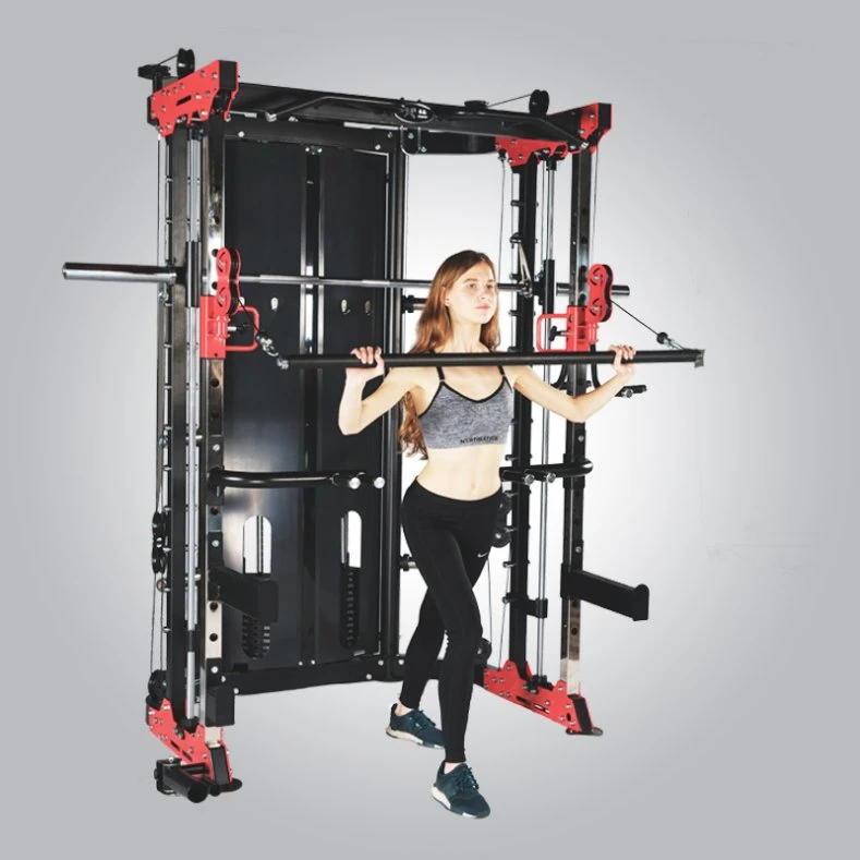 China Supplier Weight Stack Functional Trainer Smith Machine with Squat Rack Push up Lat Pull Down