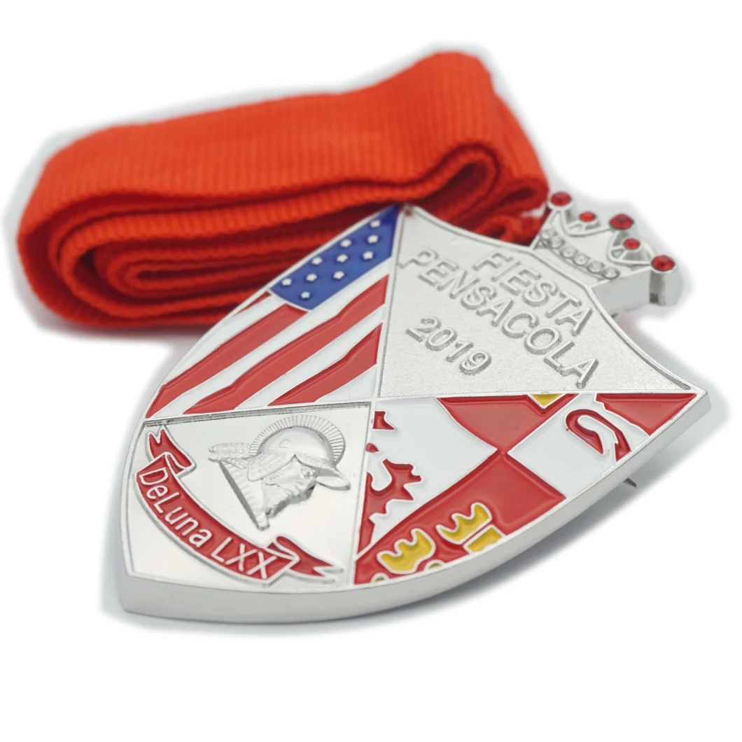 Custom Your Own Sport Marathon Running Curved Zinc Alloy Medal with Lanyard