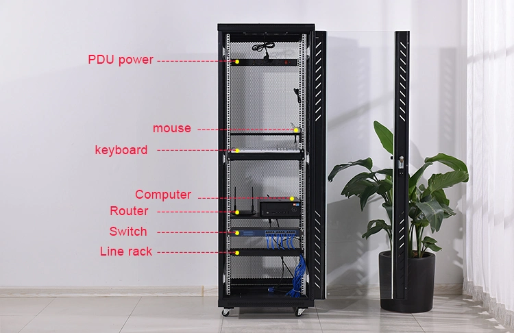 19inch 42u Rack Server Cabinet Vented Rear Door Cabinet Light Weight Cabinet Rack