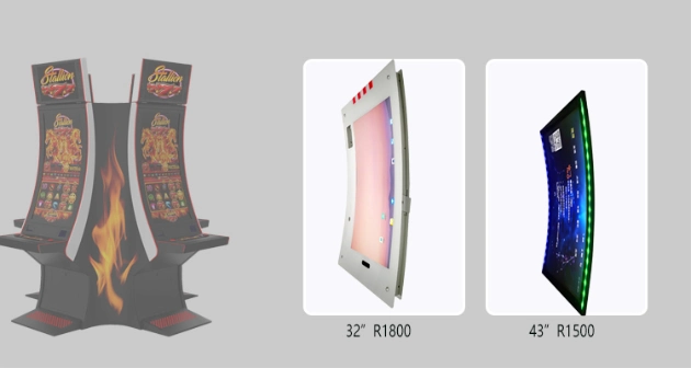 Curved LED Display with Touch Screen for Video Game Machine, Slot Machine