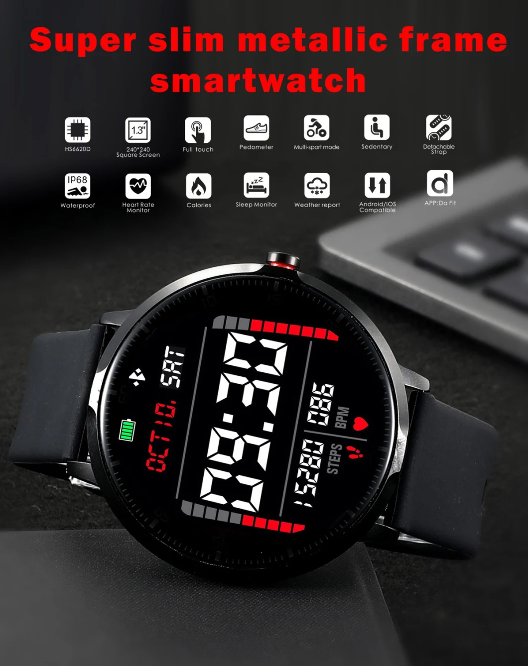 2020 Best Selling Health Product Fitness Equipment 1.3inch IPS Round Screen Smart Watch with NFC