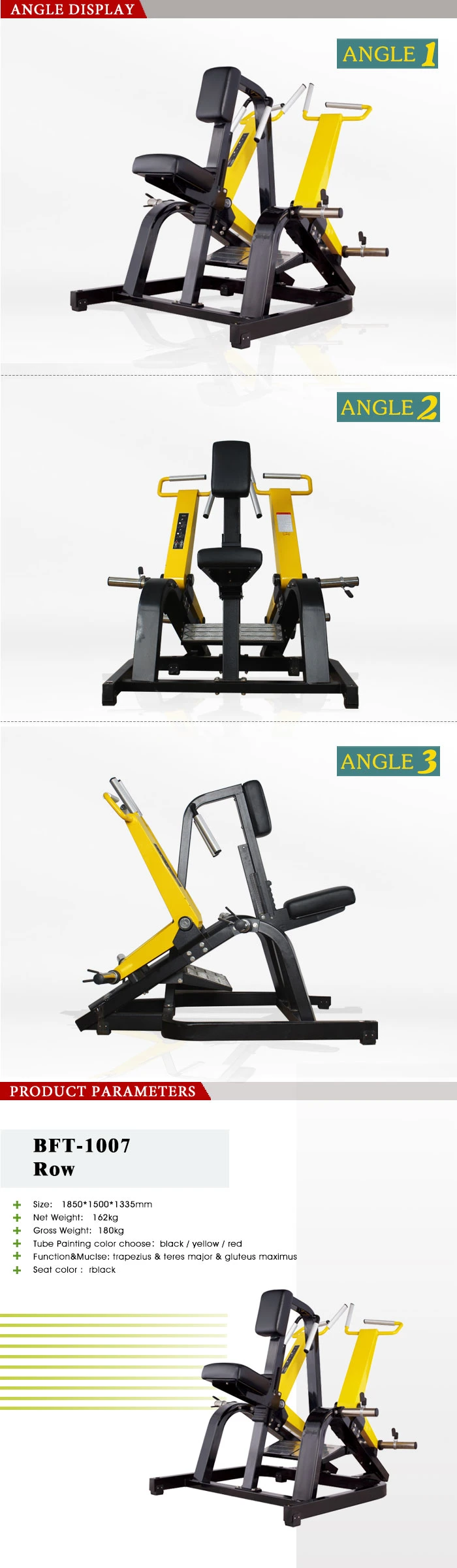 High Quality Muscle Strength Equipment, Lat Pulldown/Seated Row, Vertical Rowing Machine
