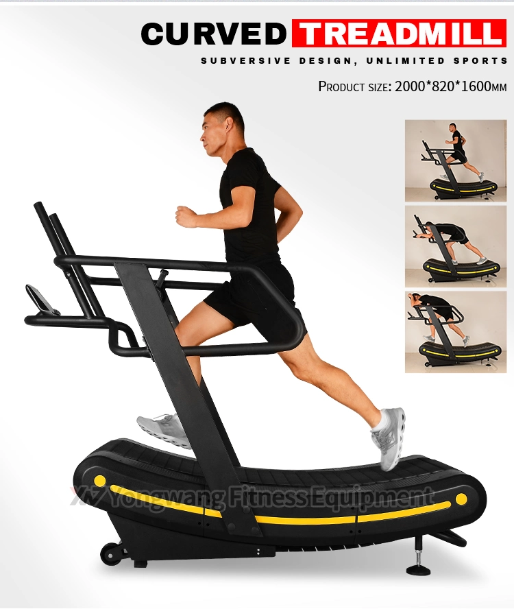 Gym Cardio Equipment Body Fit Commercial Manual Curved Treadmills
