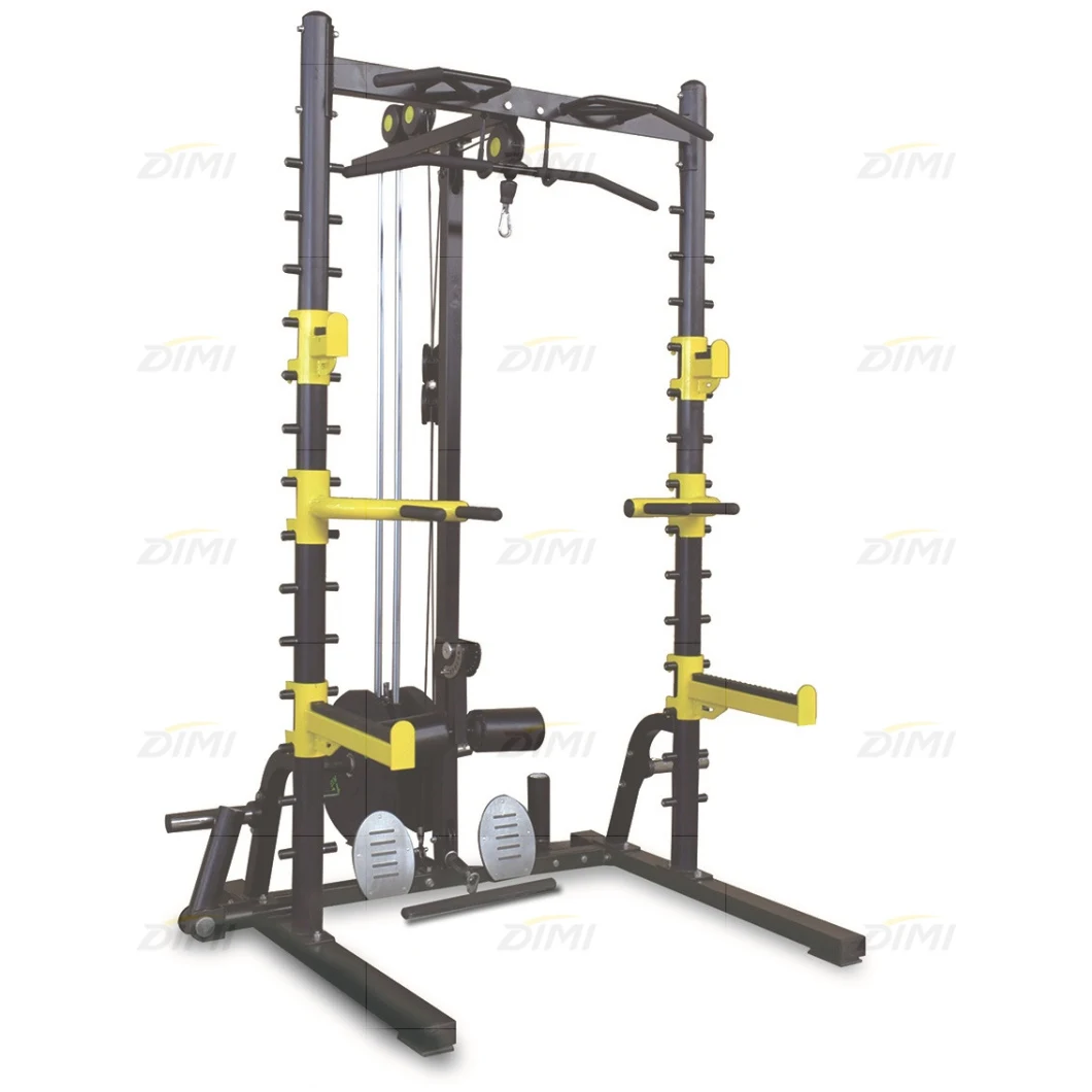Home Fitness Equipment Gym Cage System Workout Station Multi Function Squat Rack for Weightlifting, Bodybuilding and Strength Training Plate Loaded Machine