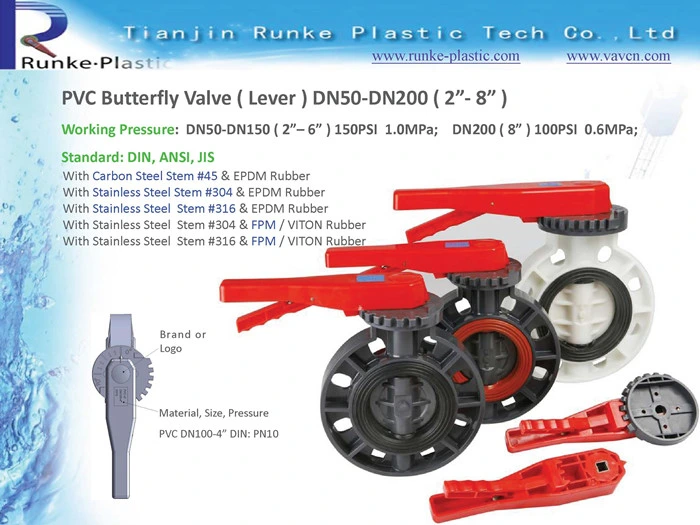High Quality JIS Standard 10K Plastic Butterfly Valve UPVC Butterfly Valve PVC Wafer Butterfly Valve