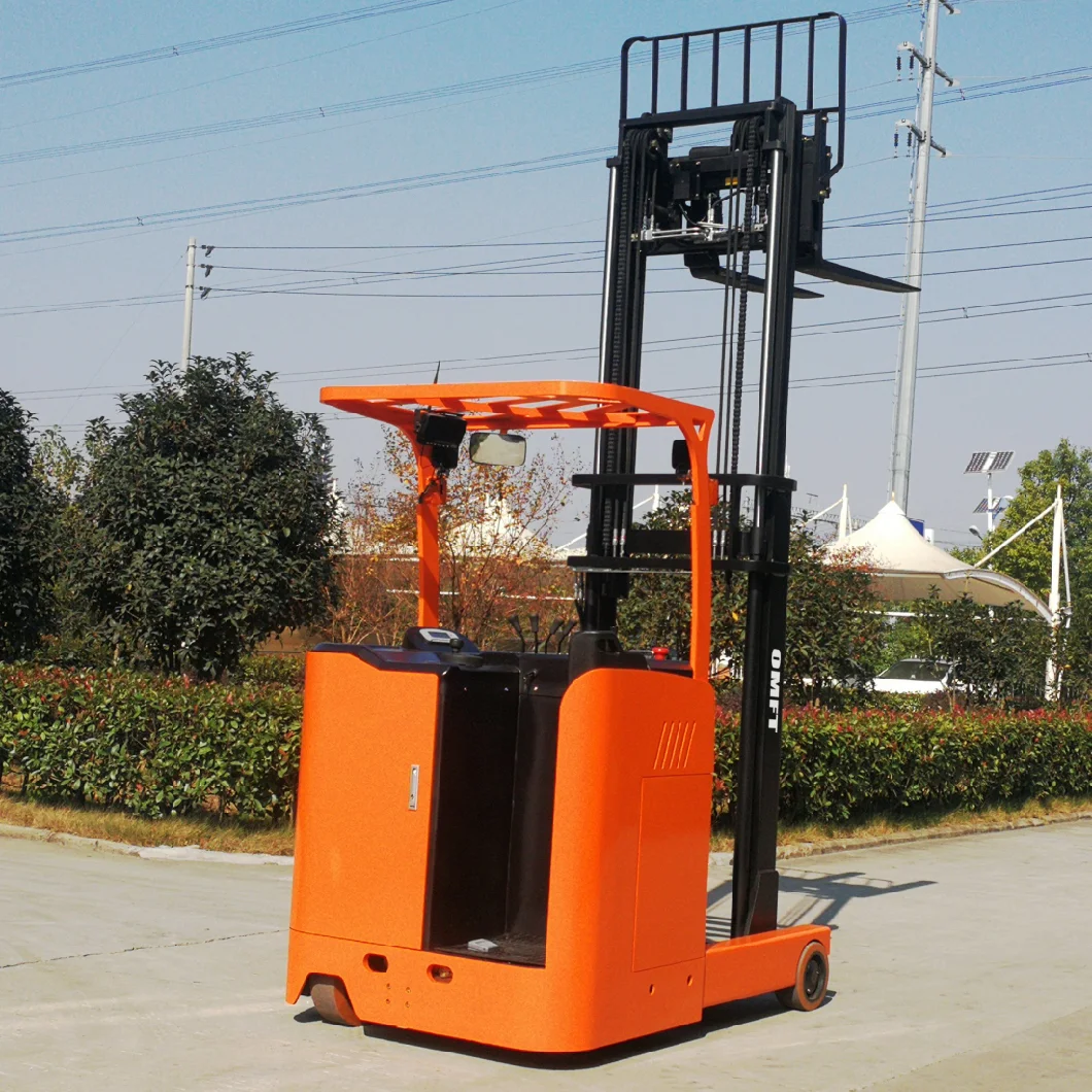 New 1.5 T 1.5 Ton Electric Seated Reach Stacker Battery Pallet Seated Reach Stacker Truck for Sale
