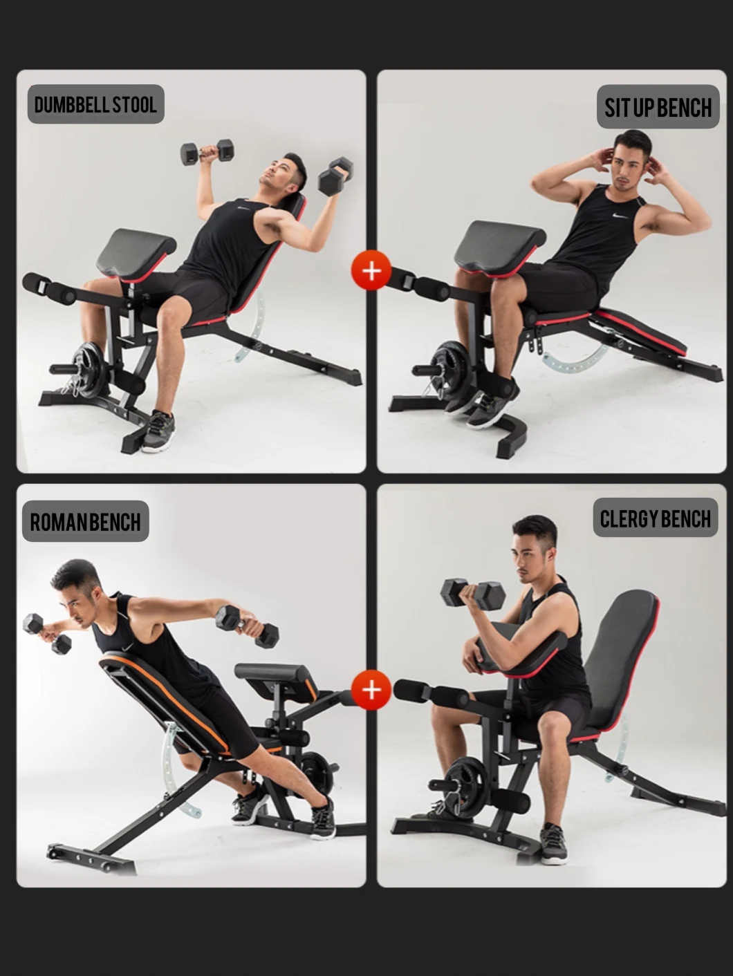 Home Gym Fitness Training Adjustable Multi Function Dumbbell Workout Bench