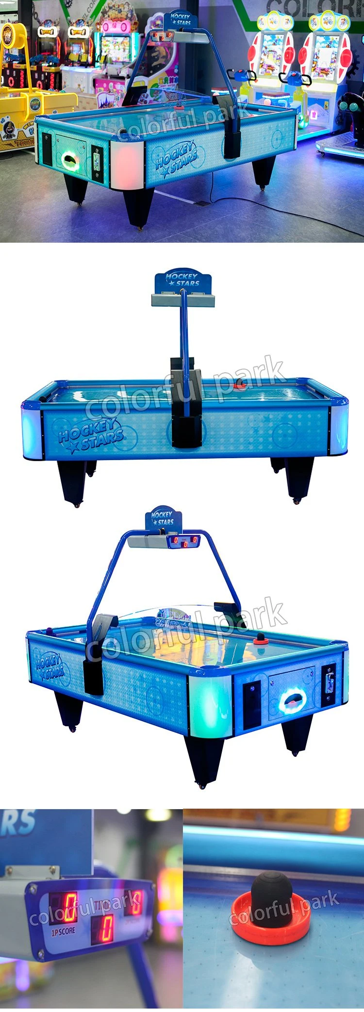 Colorful Park Coin Operated Air Hockey Table Sport Game Arcade Game Machines