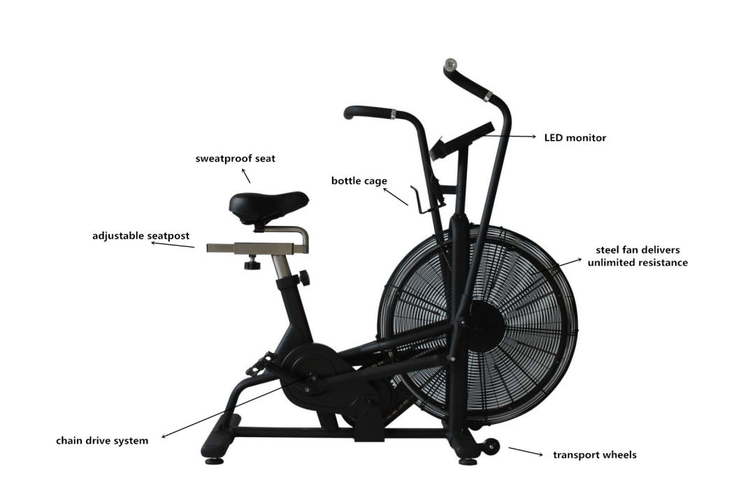 Air Resistance Spinning Exercise Bike Assault Air Bike with Chain Transmission