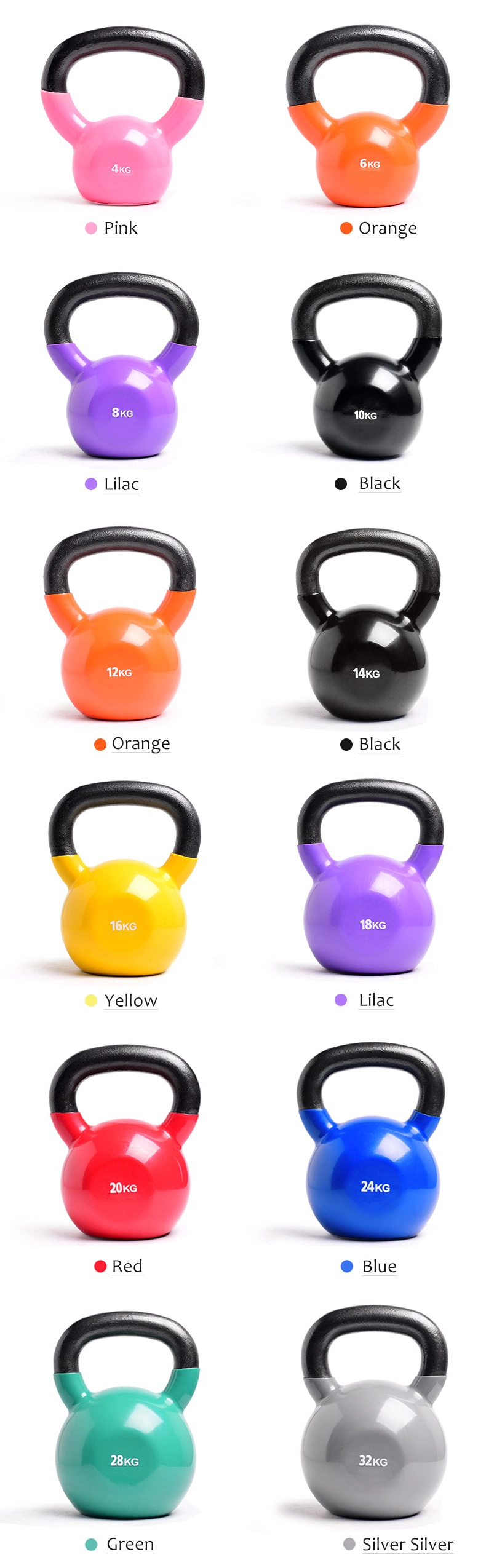 Custom Home Cardio Workout Gym ABS Exercises Weights Handle Kettle Bells in Kg