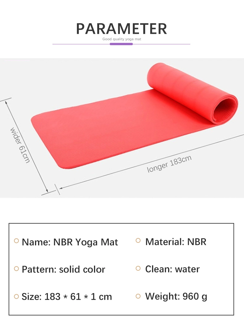 Home Gym Equipment Eco-Friendly NBR Non Slip Fitness Exercise Mat Floor Exercises Yoga Mat