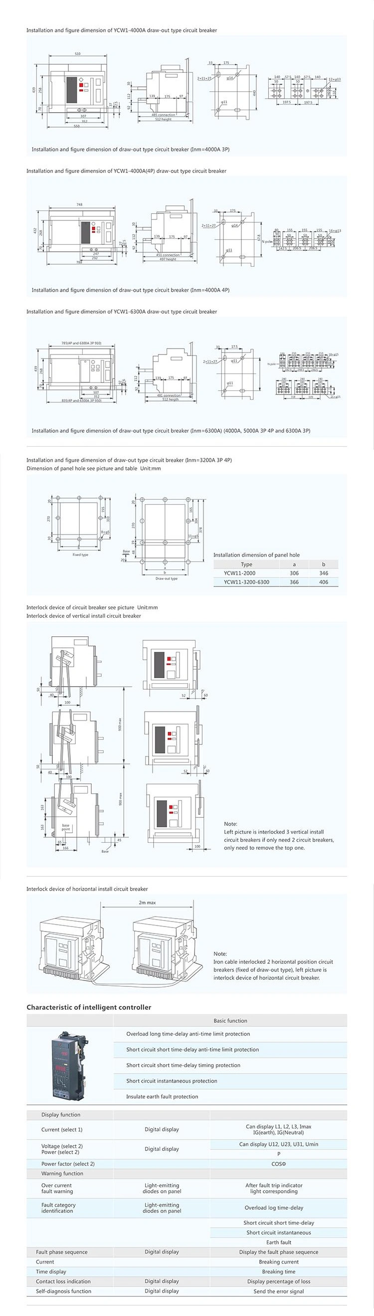 Factory Direct Selling 630A 3p Air Circuit Breaker 4p Acb