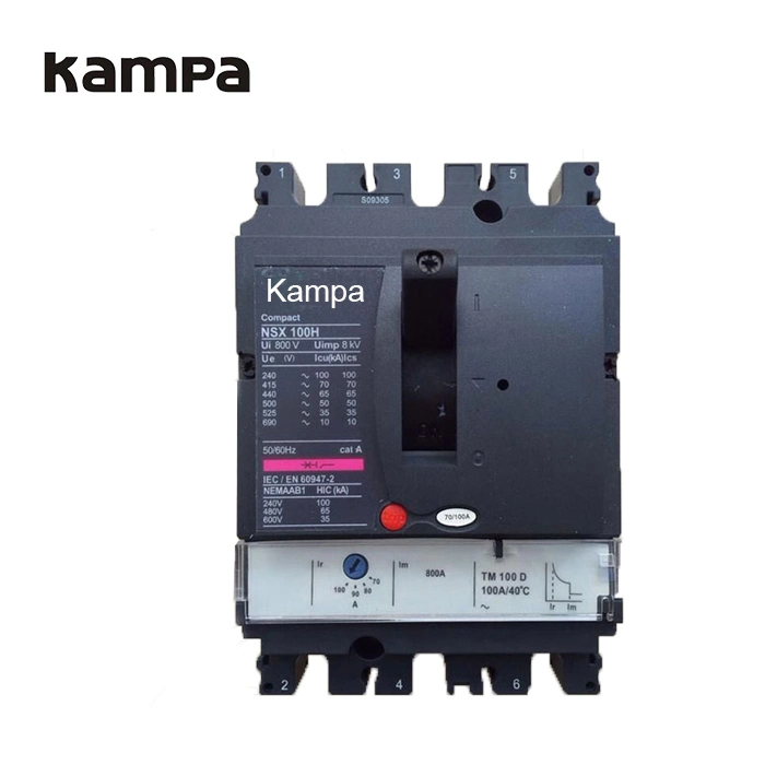 Kampa 3p IEC/En60947-2 380/415V 70ka Nsx100h MCCB Power Circuit Breaker