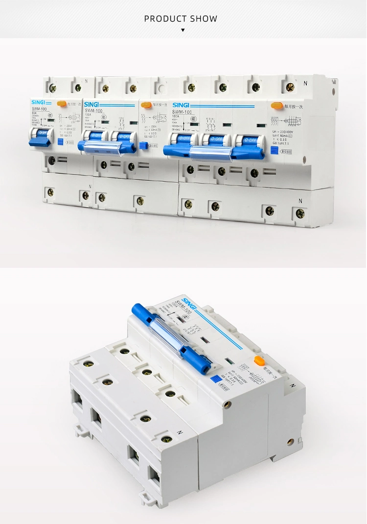 High-Quality 30mA 100mA 300mA 3 Pole RCCB Circuit Breaker with Low Price