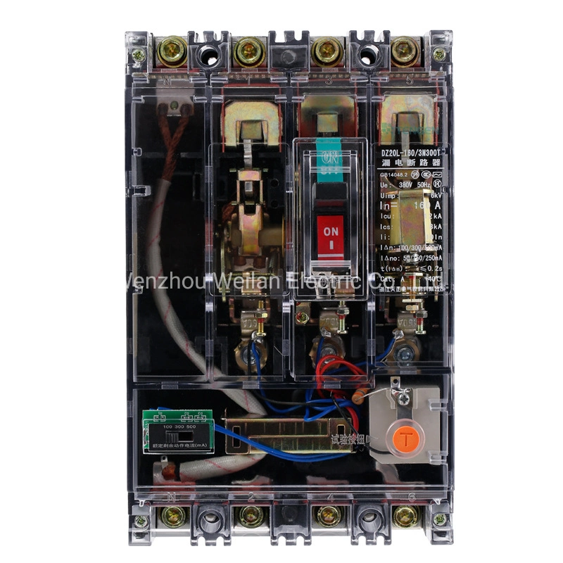 High Quality 3/4 Pole 400V 100A 400A 630A (MCCB) Earth Leakage Moulded Case Circuit Breaker