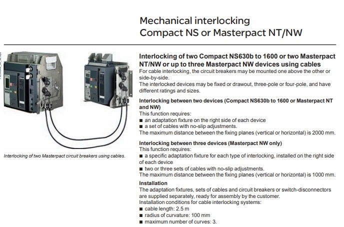 Mechanical Interlock for Entelliguard Terasaki Sace Emax Acb Air Circuit Breaker