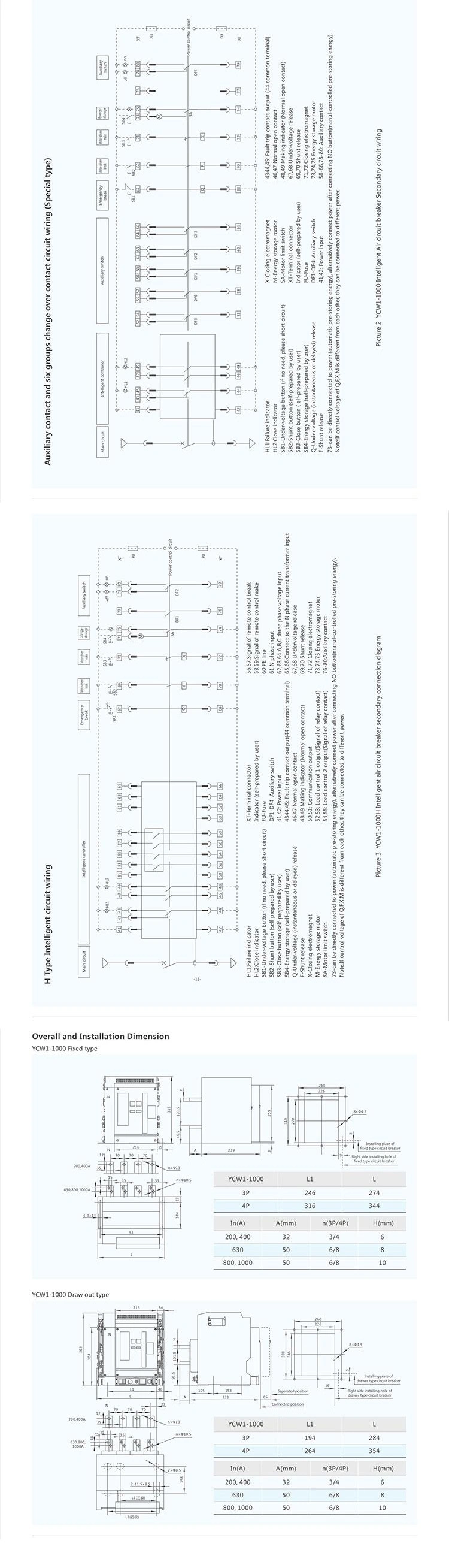 Factory Direct Selling 630A 3p Air Circuit Breaker 4p Acb