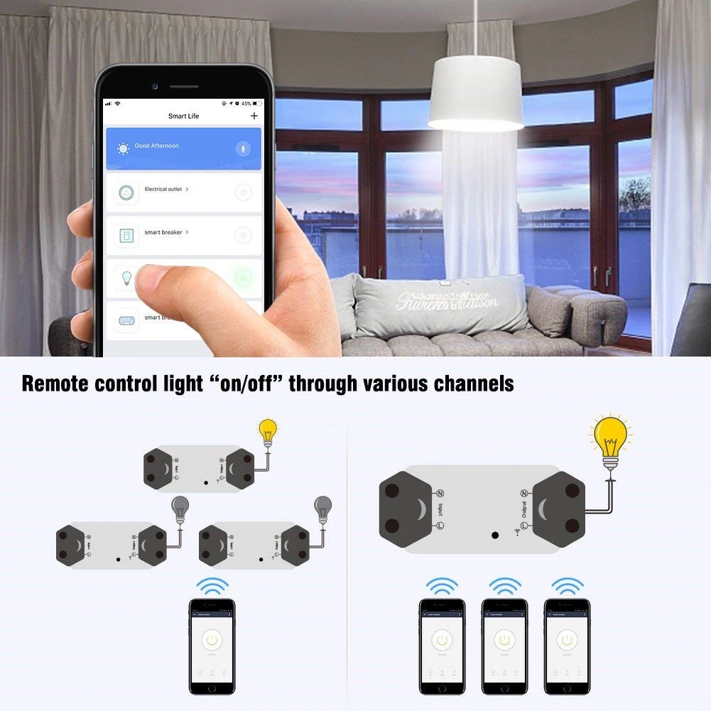 Google Home Alexa Compatible Smart Switch WiFi Smart Circuit Breaker with Rapid Installation