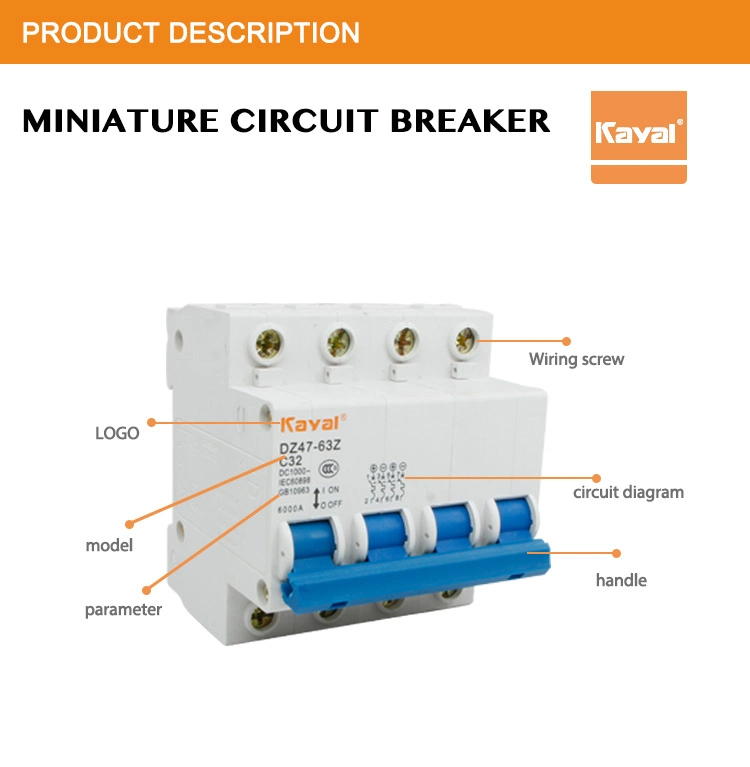 Free Sample! C45n C20 MCB Circuit Breaker 15A 20A
