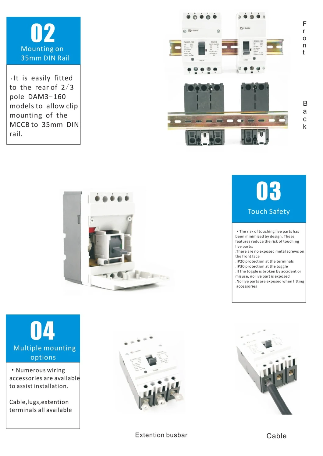 MCCB Dam3-1000 3p 800-1000A CB Ce Molded Case Circuit Breaker