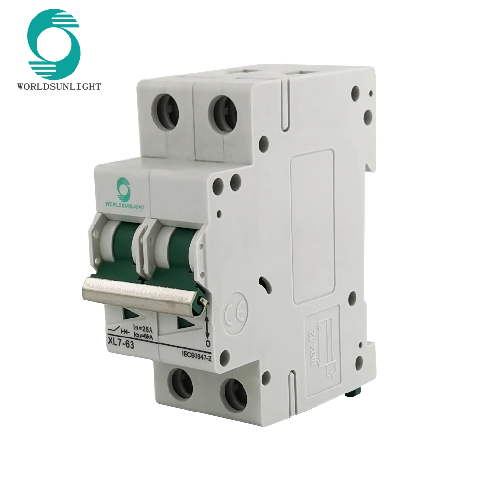 XL7-63 2p 40A MCB DC Mini Circuit Breaker MCB with Ce Approval