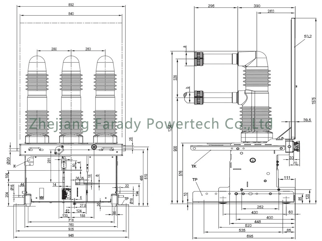 Vb85 33kv/2000A-40ka Indoor Frontal Withdraw IEC62271 Standard Embeded Pole Vacuum Circuit Breaker (VCB)