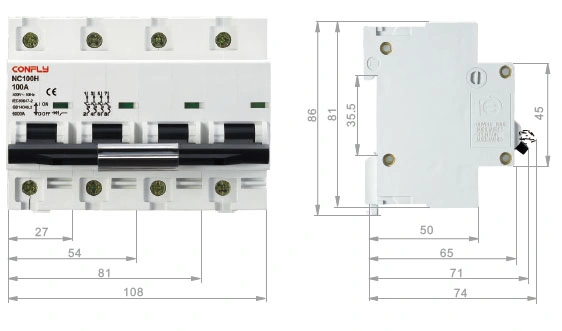 Nc100h Mini Circuit Breaker 10ka IEC 60947
