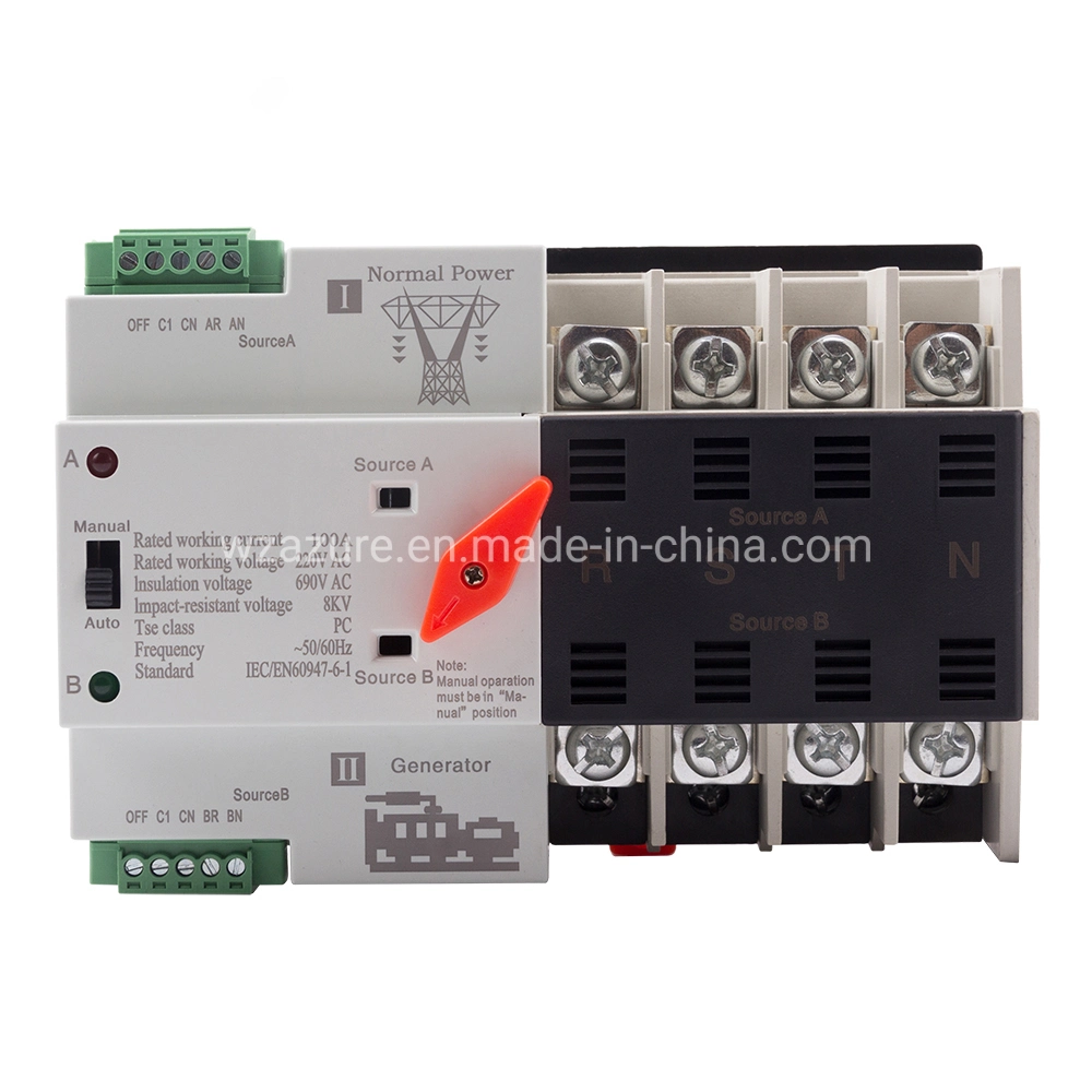 Dual Power Supply Automatic Transfer Switch 4p 63A Circuit Breaker