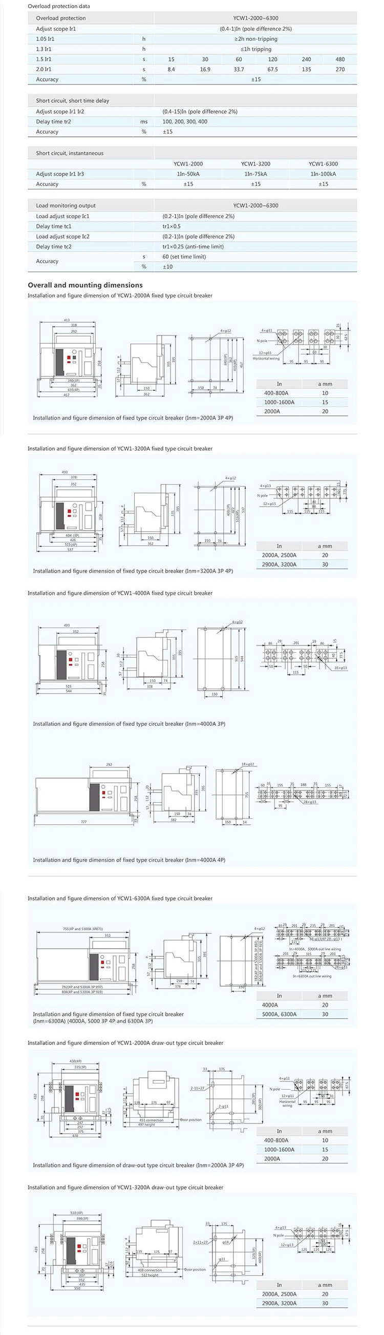 Factory Direct Selling 630A 3p Air Circuit Breaker 4p Acb