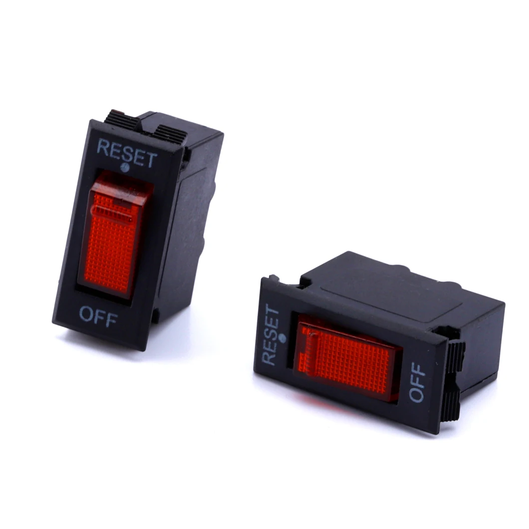 Ibs-1r Red Lamp 220VAC 12VDC on off Rocker Switch Mini DC Circuit Breaker 16A Refrigerator Overload Protector