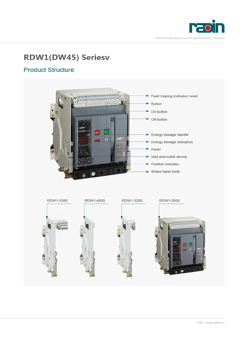 Rdw1 Fixed Type Air Circuit Breaker 2000A - 6300A