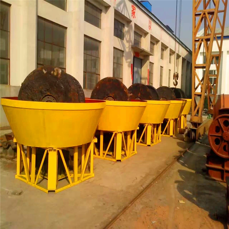 Double Wheel Ore Dressing Wet Pan Mill / Gold Selection Grinder Grinding Mill
