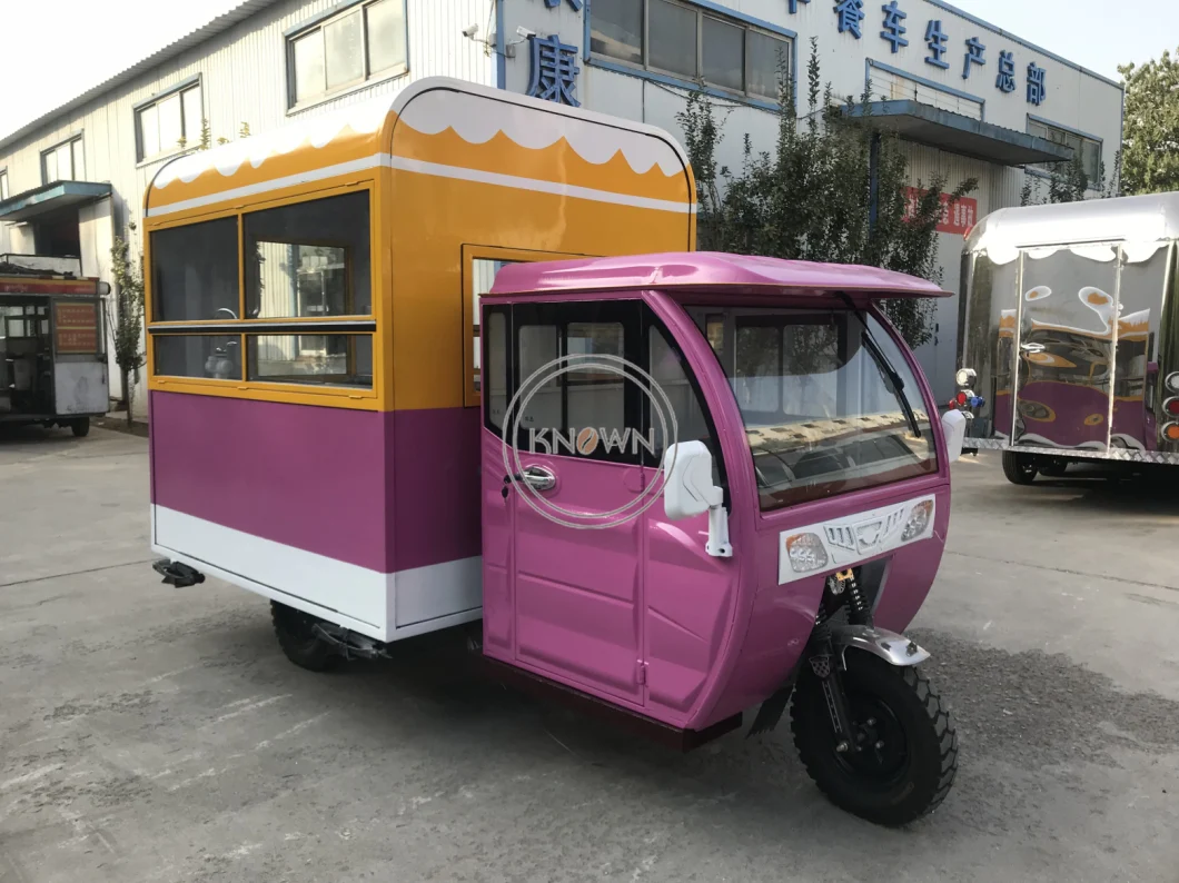 3.5m Tuk Tuk Three Wheels Electric with Front Door /Fuel Gas Tricycle Mobile Food Cart